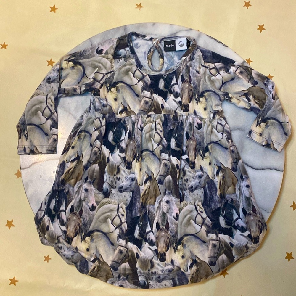 molo Carlys Dress with Horse Spirit Pattern 9M size 74 cowgirl dress Texas M3